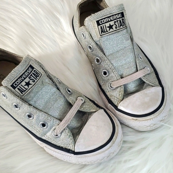 Converse All-Star Chuck Taylor Low Top   Classic Sparkle Glitter Sneakers Sz 12 - Picture 5 of 16